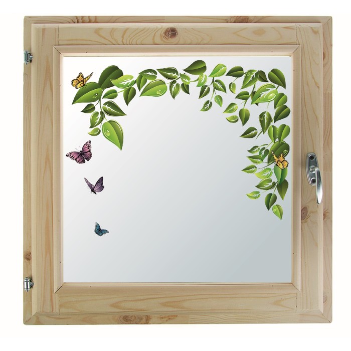 Окно 70х70 см, "Декор 10", двойной стеклопакет, уплотнитель, хвоя, "Добропаровъ"