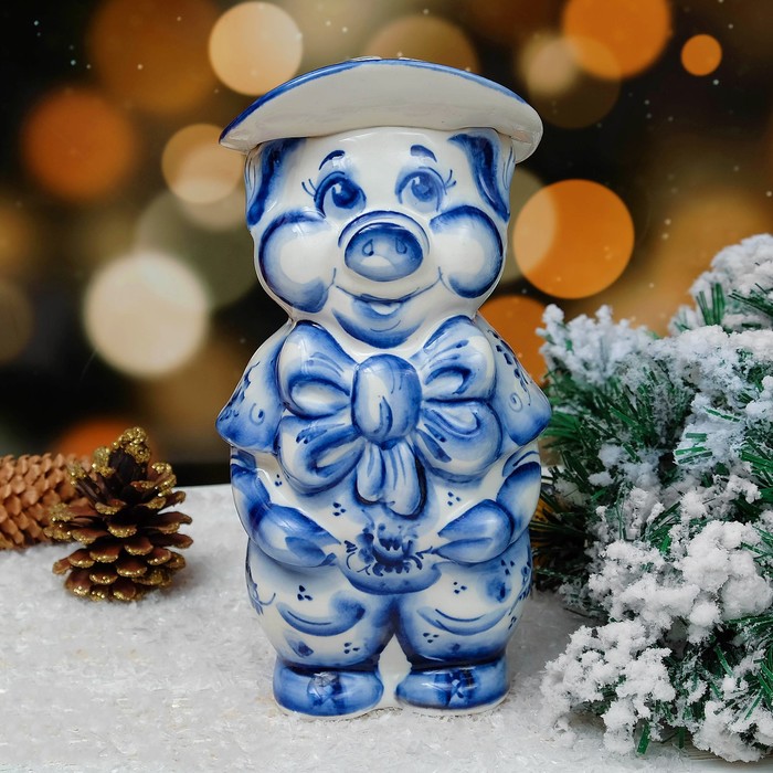 Копилка "Малышок", гжель, фарфор