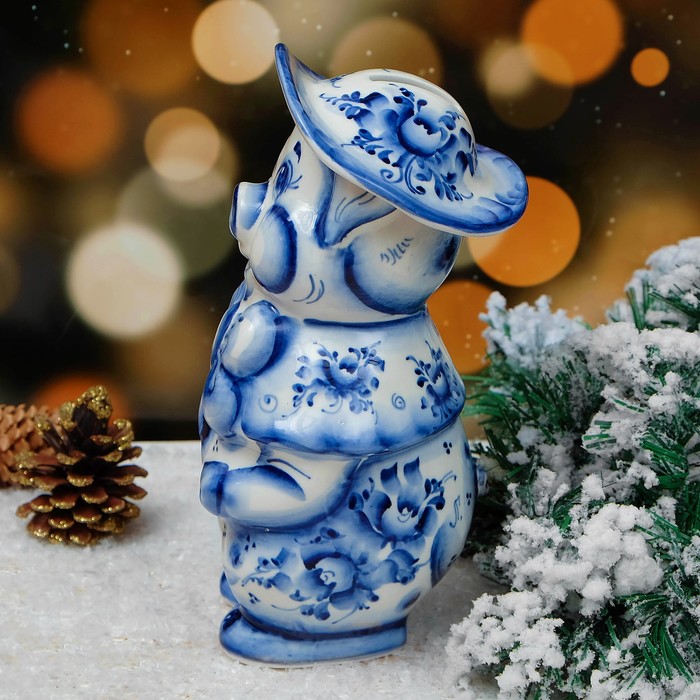 Копилка "Малышок", гжель, фарфор