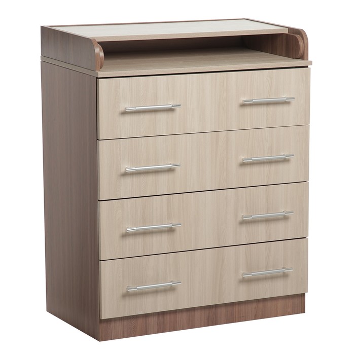 Комод 1.2 с 4-мя ящиками, 1000х800х440(730), Ясень шимо тёмный/Ясень шимо светлый