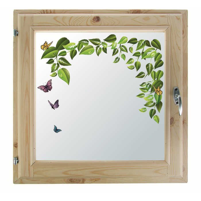 Окно 90х90 см, "Декор 10", двойной стеклопакет, уплотнитель, хвоя, "Добропаровъ"