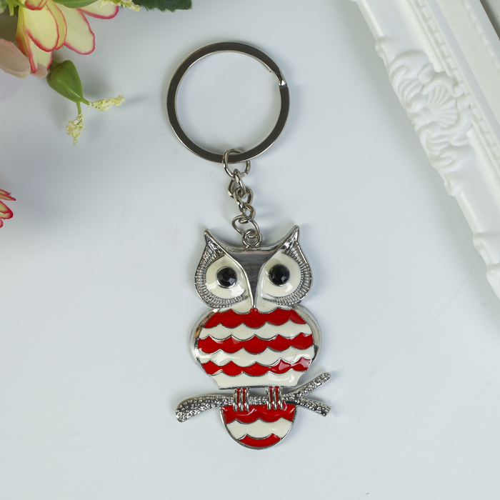 Брелок металл "Филин в полоску" МИКС 5,2х3,8 см