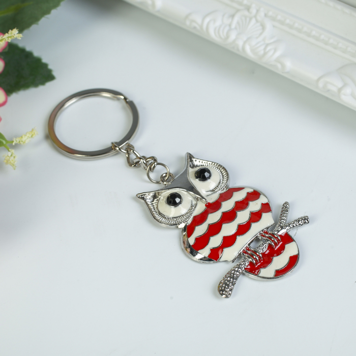 Брелок металл "Филин в полоску" МИКС 5,2х3,8 см