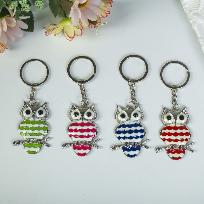 Брелок металл "Филин в полоску" МИКС 5,2х3,8 см