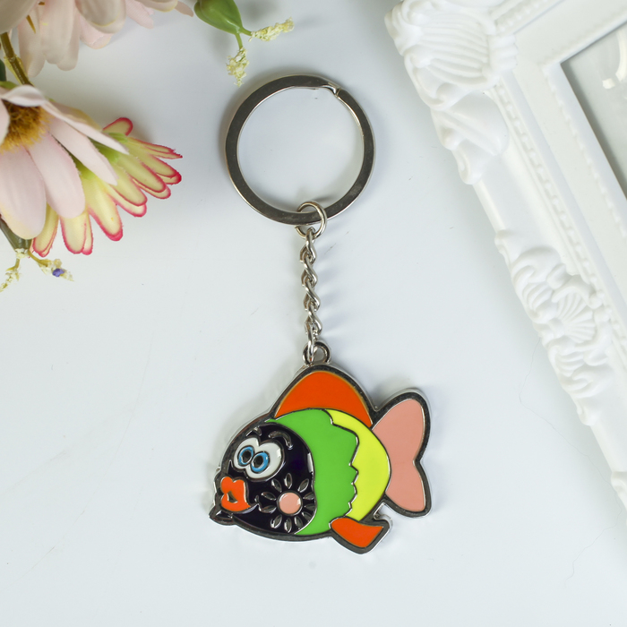 Брелок металл "Яркая рыбка" 3,5х4,5 см