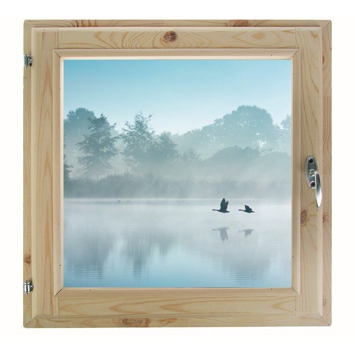 Окно 60х60 см, "Декор 12", двойной стеклопакет, хвоя, "Добропаровъ"