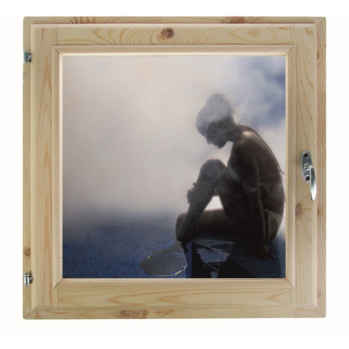 Окно 90х90 см, "Декор 14", двойной стеклопакет, хвоя, "Добропаровъ"