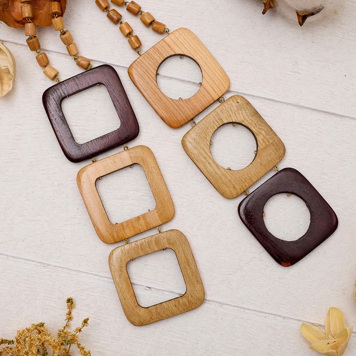 Кулон ручная работа, деревянный "Светофор", цвет коричневый 2618167