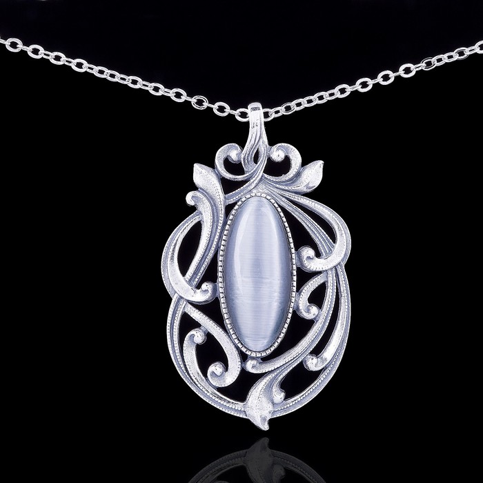 Кулон "Монферран", цвет серый в чернёном серебре