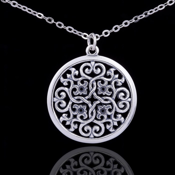 Кулон "Ниас", цвет чернёное серебро