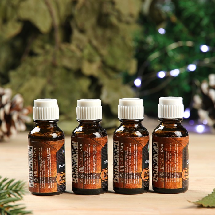 Набор эфирных масел 4 шт по 17 мл, сосна, можжевельник, эвкалипт 2 шт., "Добропаровъ"