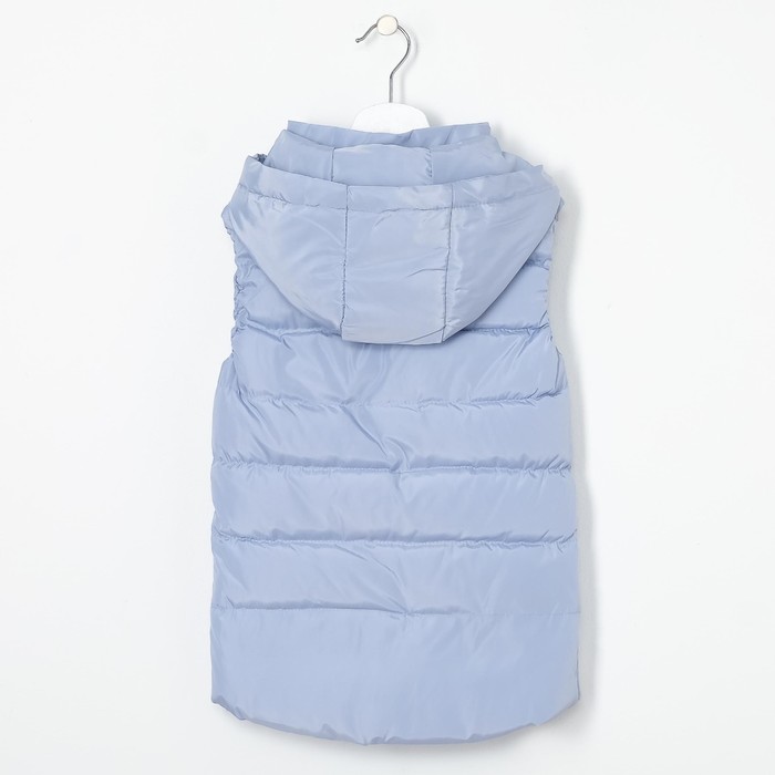 Жилет для девочки с капюшоном LOVE, св-голубой, рост 110-116 см