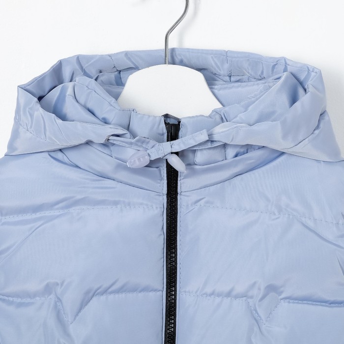 Жилет для девочки с капюшоном LOVE, св-голубой, рост 110-116 см