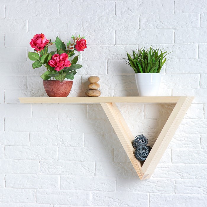 Полка "Пирамида" из СОСНЫ, 60х14х28см