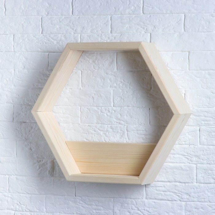 Полка "Соты" из СОСНЫ, 45х90х38см