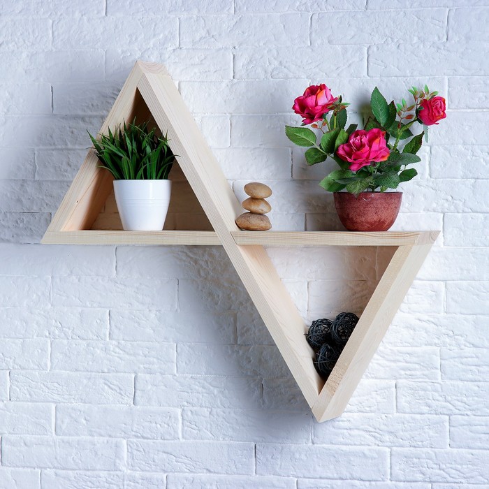 Полка "Бабочка" из СОСНЫ, 60х12х30см