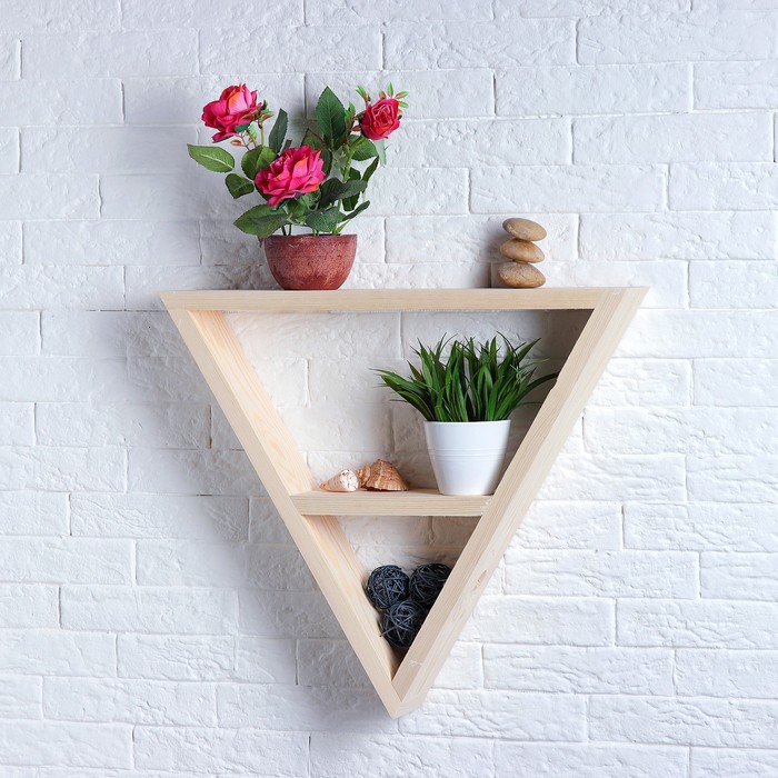 Полка "Треугольник" из СОСНЫ, 50х9,5х43см