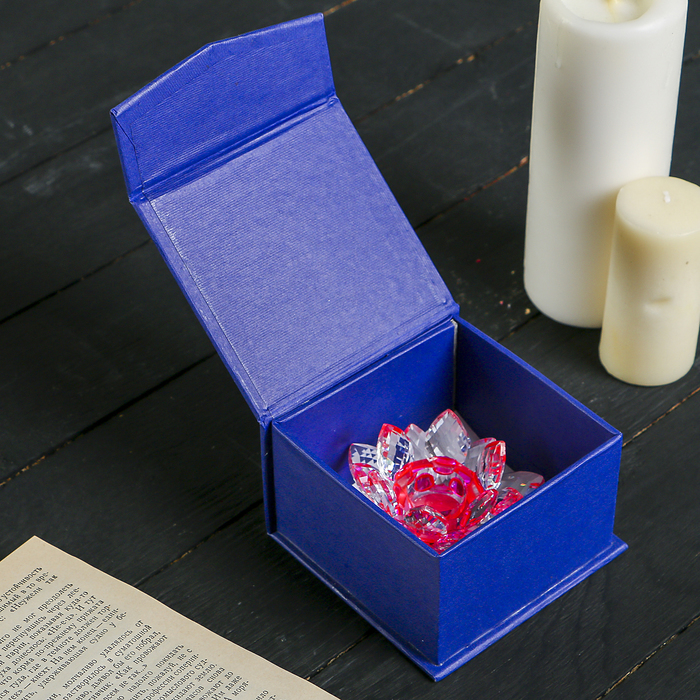 Подсвечник стекло "Лотос розовый" диам 9,5 см