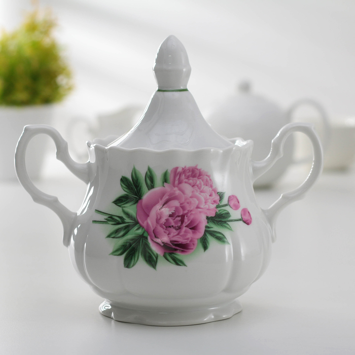 Сахарница 550 мл "Романс. Пион"