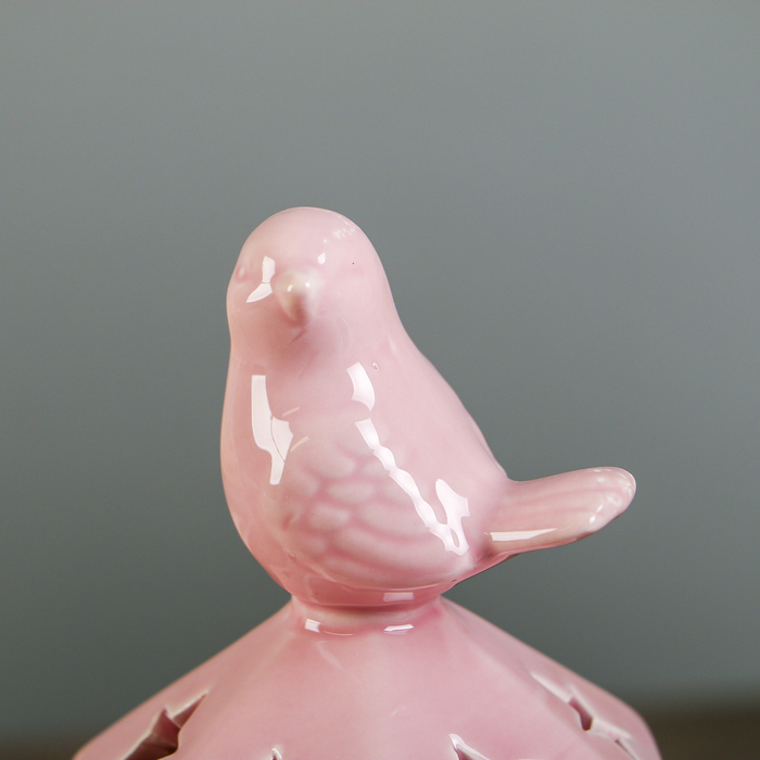 Подсвечник керамика на 1 свечу "Клетка в звёздочку с птицей" МИКС 18х8,5х7,8 см