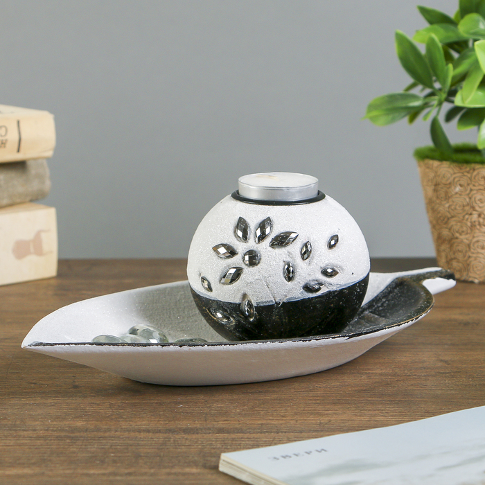 Подсвечник дерево на 1 свечу "Цветок из кристаллов" день и ночь 10,5х27,5х15 см