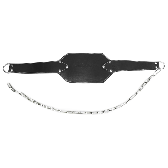 Пояс с цепью кожаный 115 см (атлетический), цвет черный