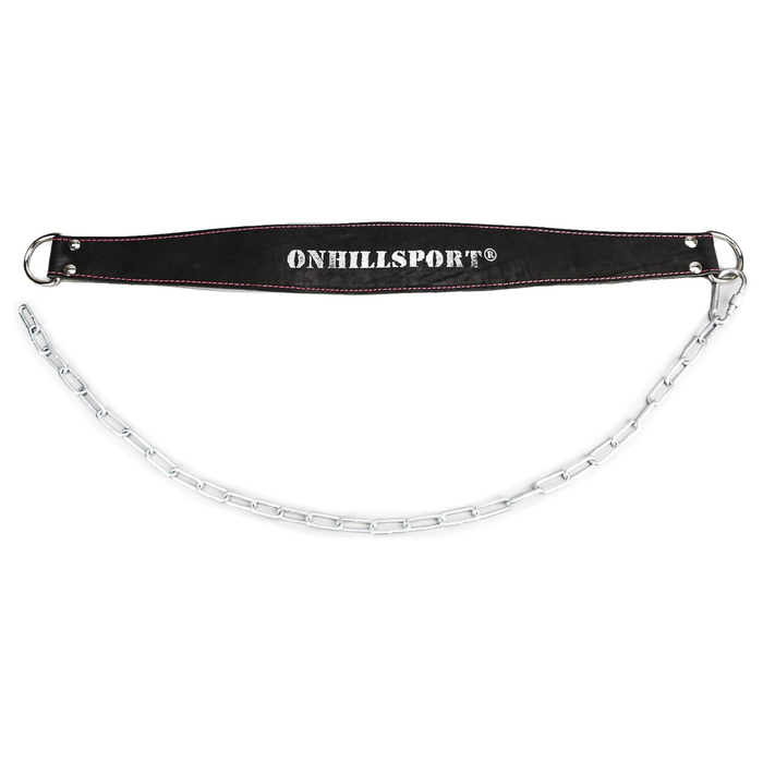 Пояс с цепью кожаный 85 см (лифтерский), цвет черный
