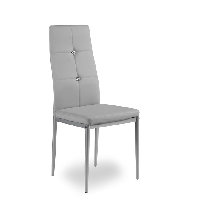 Стул Y-1C, каркас металл серый, обивка кожзам, цвет светло-серый