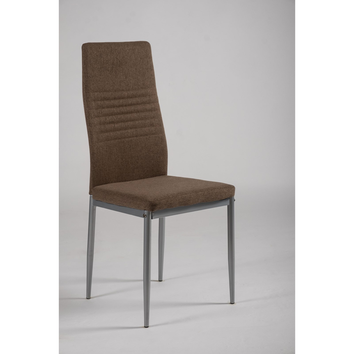 Стул Y-1D, каркас металл серый, обивка ткань флок, цвет коричневый