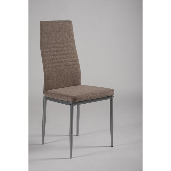 Стул Y-1D, каркас металл серый, обивка ткань флок, цвет светло-коричневый