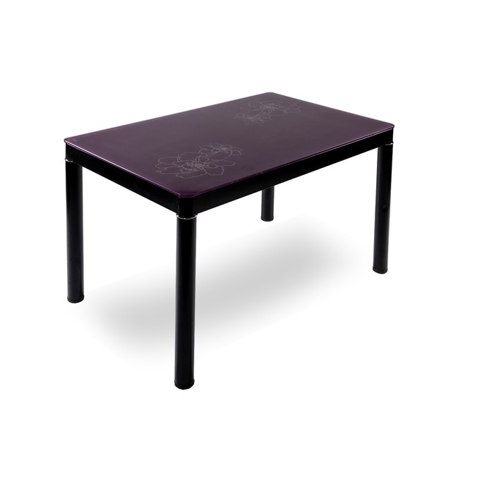 Обеденный стол В-205, 1100 х 700 х 750 мм, калёное стекло 8 мм, цвет фиолетовый