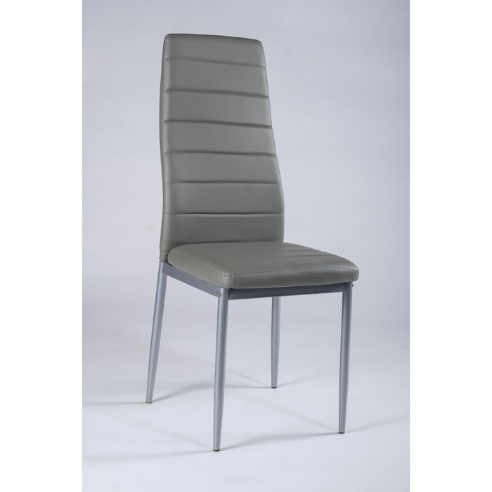 Стул Y-1, каркас металл серый, обивка кожзам, цвет серый
