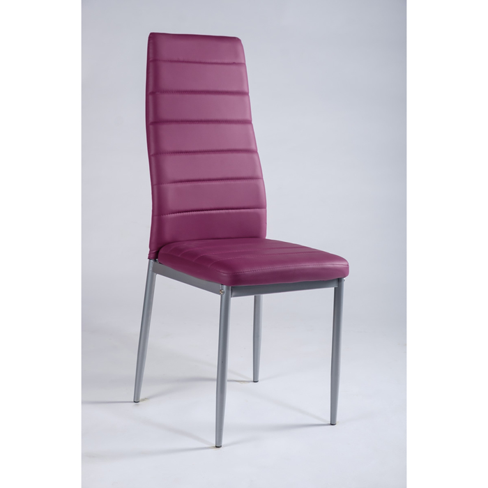 Стул Y-1, каркас металл серый, обивка кожзам, цвет фиолетовый