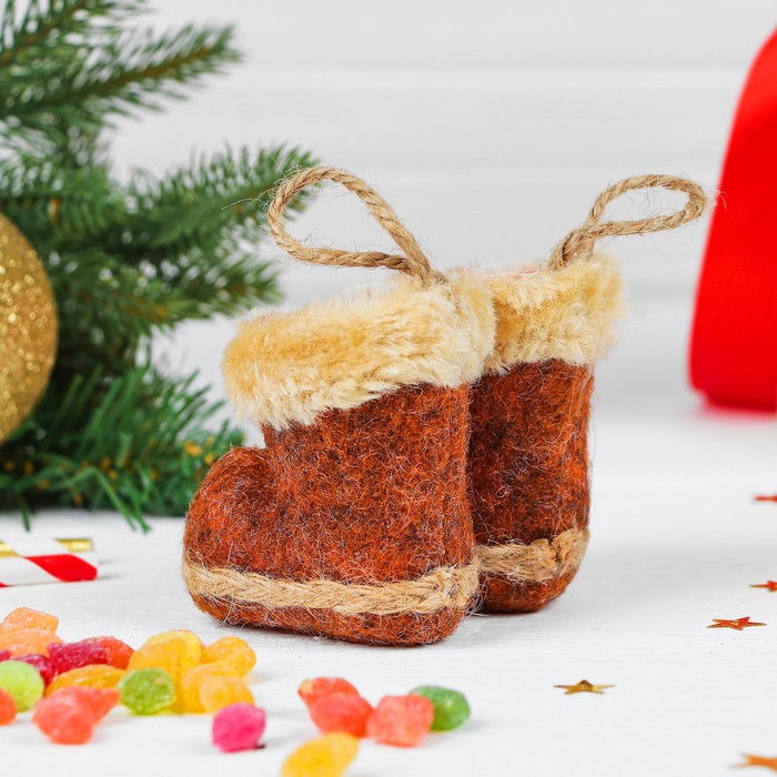 Конфетница "Сапожок" оранжевый с узором, вместимость 50 г