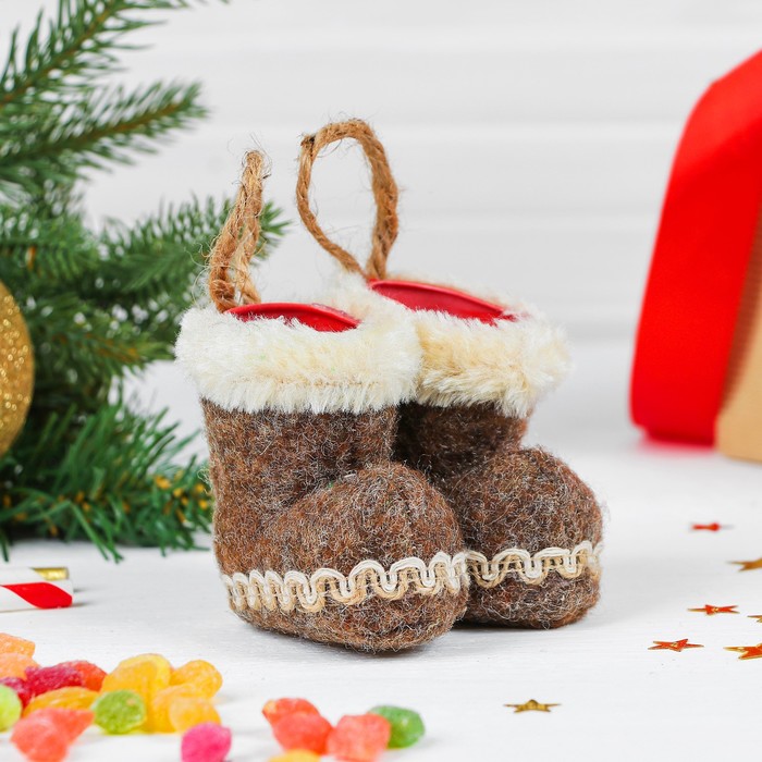 Конфетница "Сапожок" серый с узором, вместимость 50 г