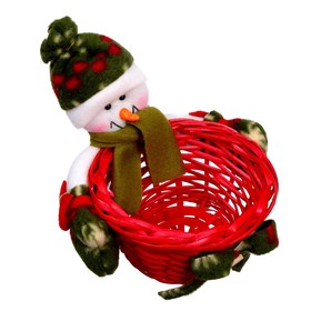 Конфетница «Снеговик нарядный» с корзинкой, вместимость 100 г
