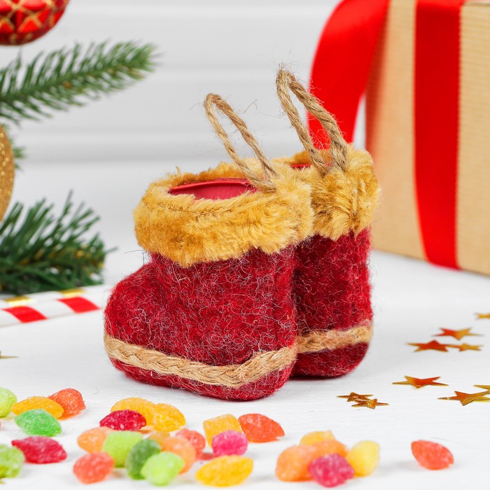 Конфетница "Сапожок" бордовый, вместимость 50 г