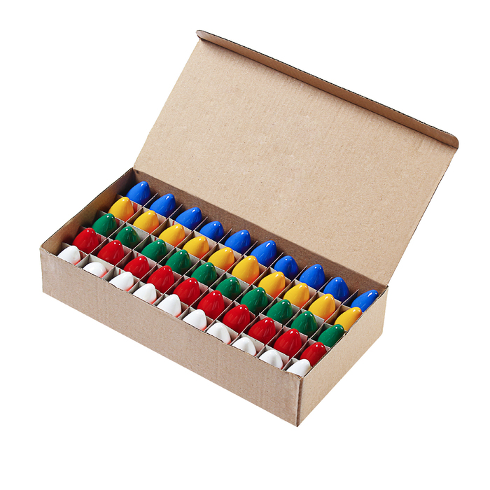 Набор ламп накливания E12, 10W,для гирлянд,50 штук, белый/зеленый/красный/синий/желт МАТОВЫЕ