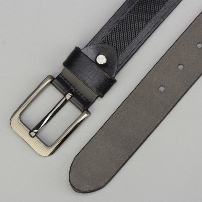 Ремень мужской Великан, пряжка тёмный металл, цвет чёрный