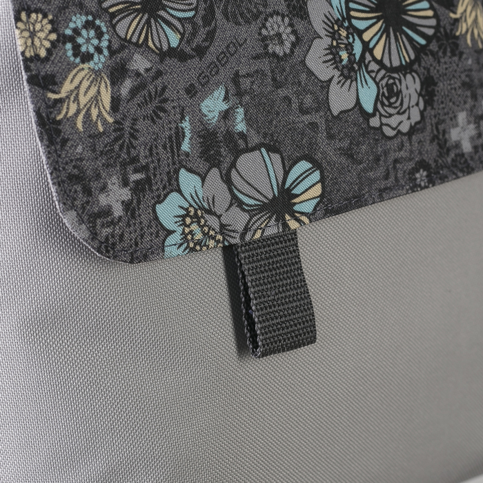 Рюкзак молодёжный, с косметичкой, отделы на молнии, цвет светло-серый/морской