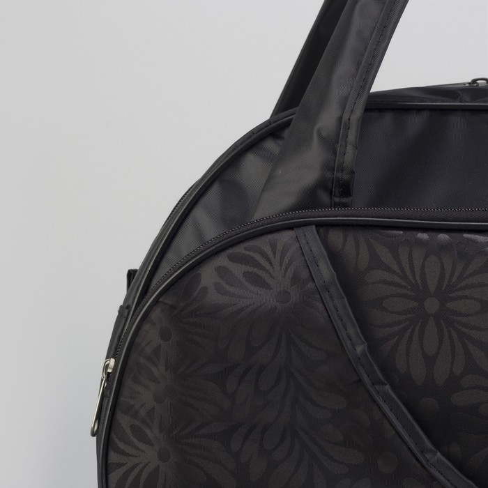 Сумка дорожная «Герберы», 1 отдел, наружный карман, цвет чёрный