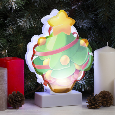 Световая картинка на подставке "Ёлочка", SMD 2835, 8 LED, 3*АА (не в комплекте)