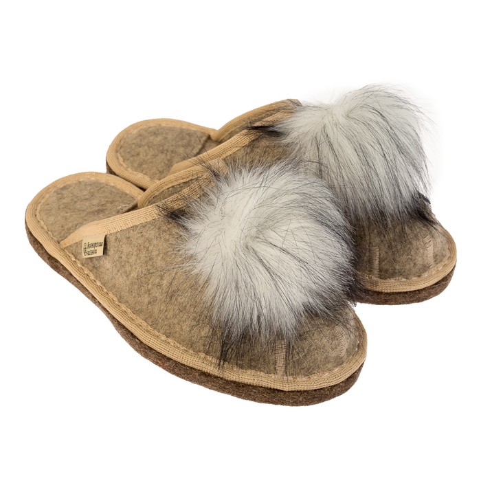 Пантолеты войлочные женские арт. Т-02 (серый) (р. 42)