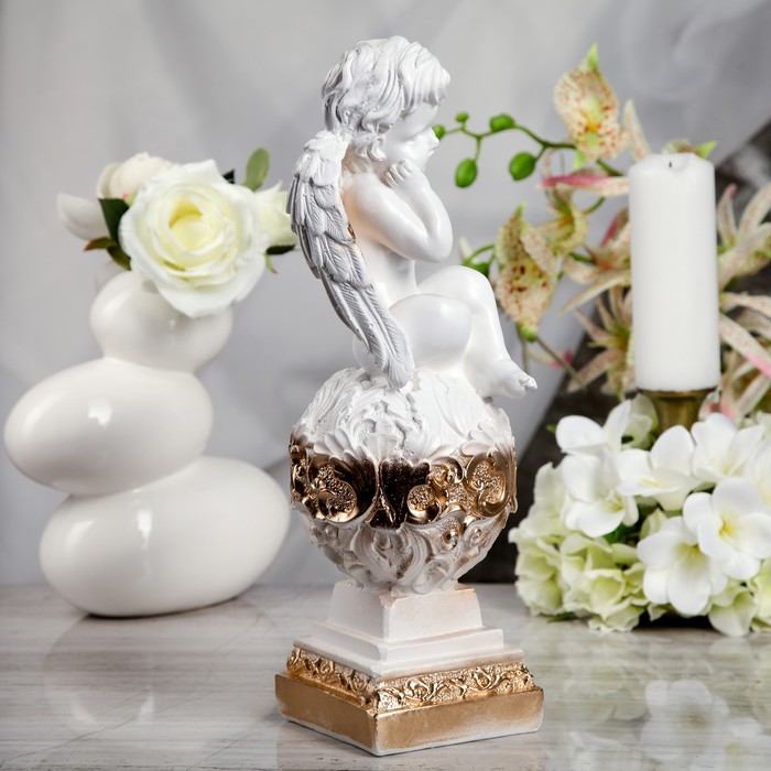 Статуэтка "Ангел на шаре" 37 см, позолота