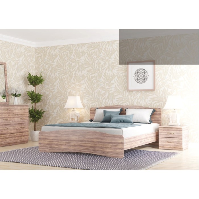 Кровать «Лира» без ПМ, 180 × 200 см, ортопедическое основание, цвет сонома