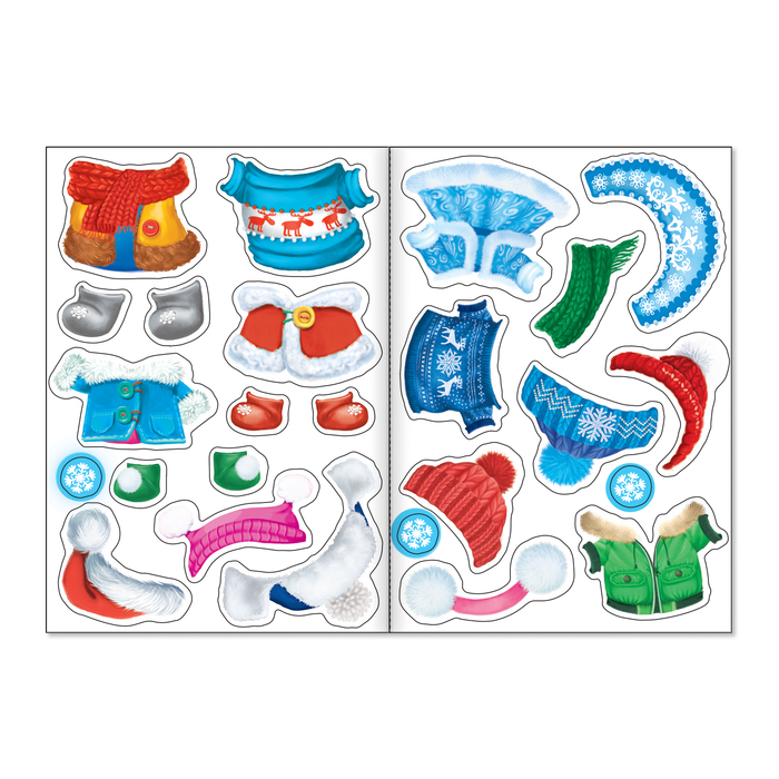 Набор книг с новогодними наклейками "Одень персонажа" 4 шт