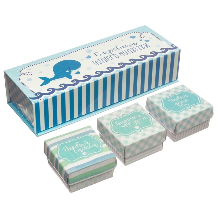 Фотоальбом на 36 фото, памятные коробочки и чехол для бирочки из роддома "Сокровище нашего малютки"