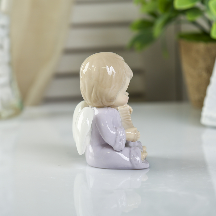 Сувенир керамика "Ангелочек с музыкальным инструментом" МИКС 9х7,5х3,2 см