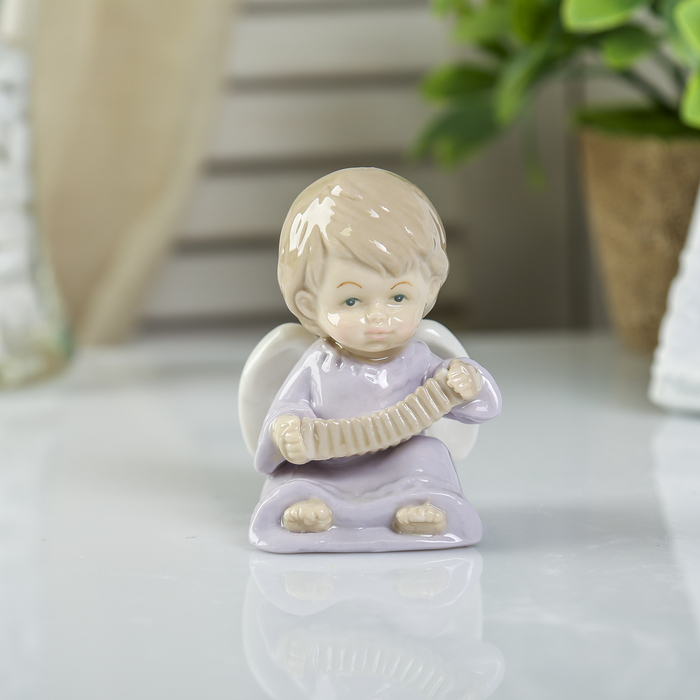 Сувенир керамика "Ангелочек с музыкальным инструментом" МИКС 9х7,5х3,2 см