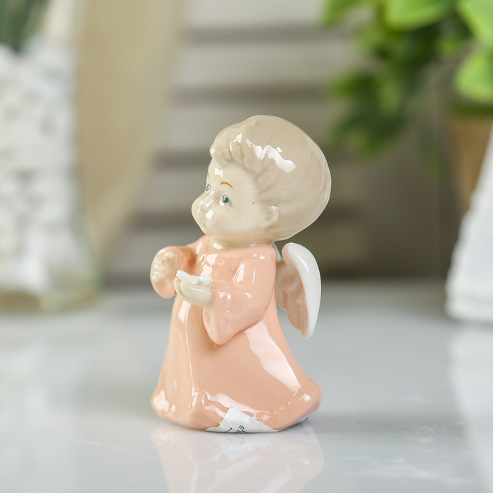 Сувенир керамика "Ангелочек в цветном платье" МИКС 8,5х5х4 см